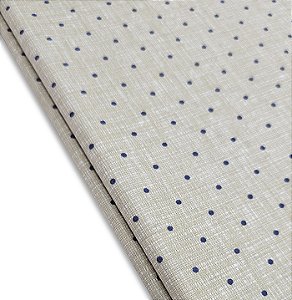 Tricoline Linho com Poá Azul, 100%Algodão, 50cm x 1,50mt