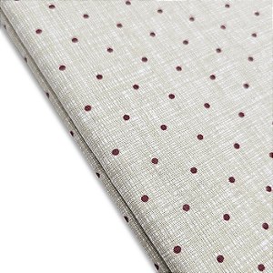 Tricoline Linho com Poá Bordo, 100%Algodão, 50cm x 1,50mt