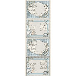 Tricoline Dig. Jogo Americano Mesa Chic Azul, 50cm x 1,50mt