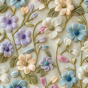 Tricoline Digital Natureza Flores Lilás, 50cm x 1,50mt