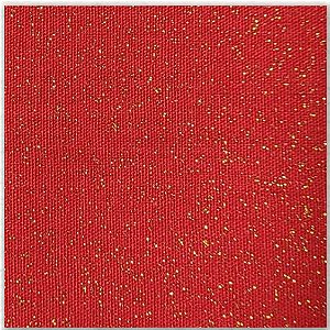 Tecido Tricoline Liso Vermelho com Dourado, 50cm x 1,50mt