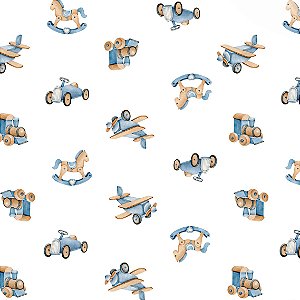 Tecido Piquet Dig. Brinquedos Menino, 100%Alg. 50cm x 1,43mt