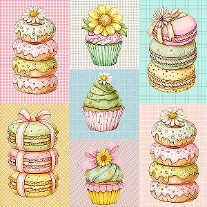 Tricoline Digital Sweeties 8, 100% Algodão 50cm x 1,50mt