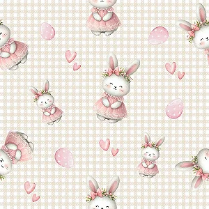 Tricoline Digital Páscoa 51, 100% Algodão, 50cm x 1,50mt
