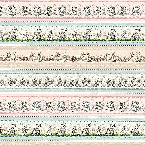 Tricoline Digital Barrado Páscoa 2 100%Algodão 50cm x 1,50mt