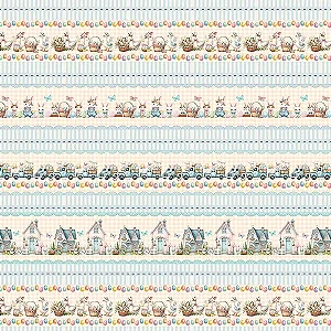 Tricoline Digital Barrado Páscoa 7 100%Algodão 50cm x 1,50mt