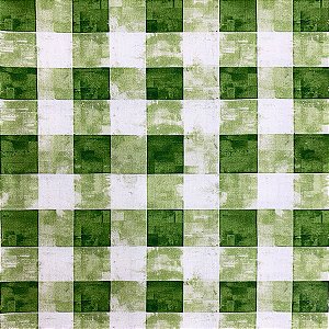 Tricoline Digital Xadrez Verde, 100% Algodão, 50cm x 1,50mt