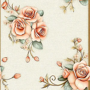 Tricoline Digital Delicatesse Rosas 1, 100%Alg 50cm x 1,50mt