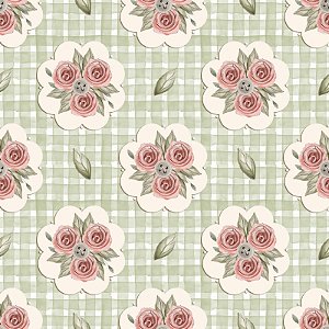 Tricoline Digital Camafeu com Fundo Verde, 50cm x 1,50mt