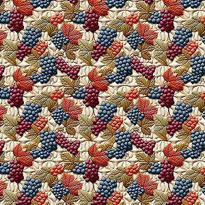 Tricoline Digital Frutas Patch Uvas, 100%Alg, 50cm x 1,50m