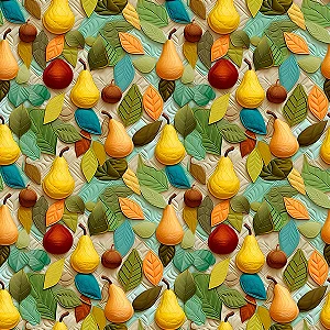 Tricoline Digital Frutas Patch Peras, 100%Alg, 50cm x 1,50m