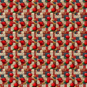 Tricoline Digital Frutas Patch Maçãs, 100%Alg, 50cm x 1,50m
