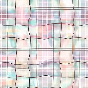 Tricoline Digital Birdies Xadrez, 100%Algodão, 50cm x 1,50mt