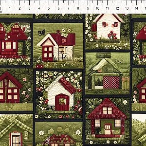 Tricoline Digital Casas Country, 100% Algodão, 50cm x 1,50mt