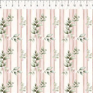 Tricoline Digital Safari Flor Rosa, 100% Alg., 50cm x 1,50mt