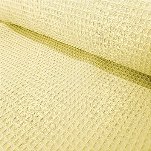 Tecido Favo Portugal Amarelo Manteiga, 100%Alg., 50cmx1,60mt