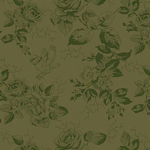 Tricoline Fleur Verde, 100% Algodão, 50cm x 1,50mt