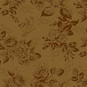 Tricoline Fleur Ocre, 100% Algodão, 50cm x 1,50mt