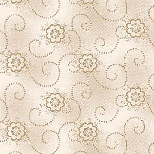 Tricoline Romance Creme, 100% Algodão, 50cm x 1,50mt