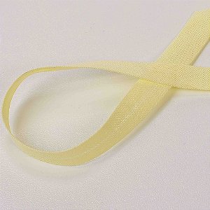 Viés de Algodão Amarelo Manteiga, Destaque 24mm - Peça 50mt