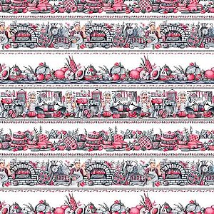 Tricoline Digital Barrado Cozinheiros, 100%Alg 50cm x 1,50mt
