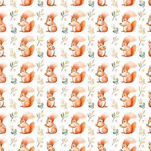 Tricoline Digital Woodland Esquilo, 100% Alg., 50cm x 1,50mt