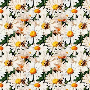 Tricoline Digital Margarida Grande, 100%Algodão 50cm x 1,50m