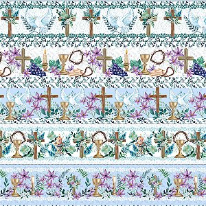 Tricoline Digital Barrado Sagrado, 100%Algodão 50cm x 1,50mt