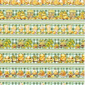 Tricoline Digital Barrado Lemonade, 100% Alg., 50cm x 1,50mt