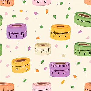 Tricoline Digital Fita Métrica, 100% Algodão, 50cm x 1,50mt