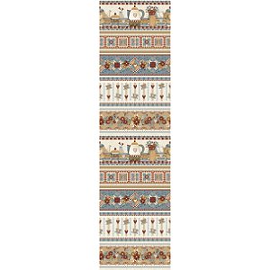 Tricoline Digital Barrado Amor e Café, 100%Alg 50cm x 1,50mt