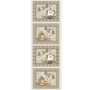 Tricoline Painel Jogo Americano Amor e Café, 50cm x 1,50mt