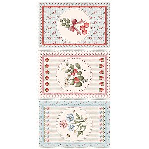 Tricoline Painel Panos de Copa Frutas Vermelhas, 70cmx1,50mt