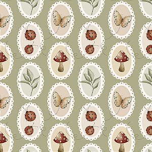 Tricoline Digital Mandalinhas Garden, 100%Alg. 50cm x 1,50mt