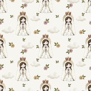 Tricoline Digital Nossa Senhora de Fátima, 50cm x 1,50mt