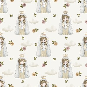 Tricoline Dig Nossa Senhora com o Menino Jesus 50cm x 1,50mt