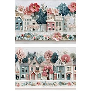 Tricoline Digital Barrado Scrap Villa 100%Alg, 50cm x 1,50mt
