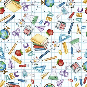 Tricoline Escola ABC, 100% Algodão, 50cm x 1,50mt