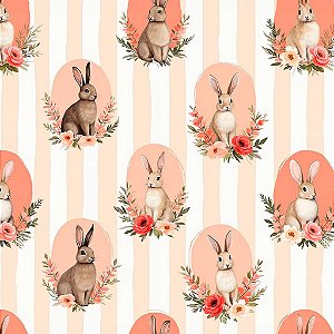 Tricoline Encantos de Páscoa 06, 100% Algodão, 50cm x 1,50mt