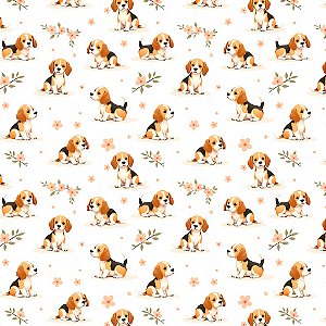 Tricoline Cachorrinhos, 100% Algodão, 50cm x 1,50mt