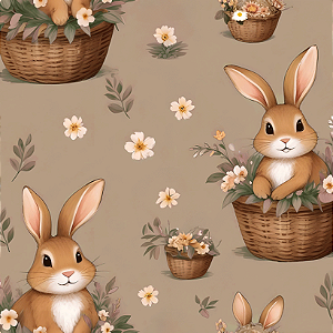 Tricoline Encantos de Páscoa 07, 100% Algodão, 50cm x 1,50mt