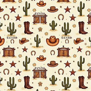Tricoline Digital Texas, 100% Algodão, 50cm x 1,50mt