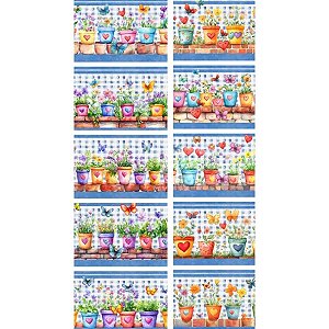 Tricoline Digital Barrado Vasinhos, 100% Alg., 50cm x 1,50mt