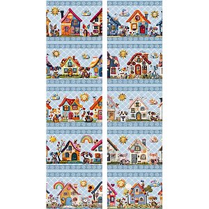 Tricoline Digital Barrado Patch Pets, 100%Alg, 50cm x 1,50mt