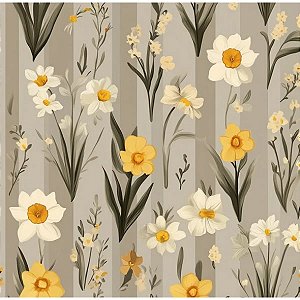 Tricoline Digital Daffodil NG, 100% Algodão, 50cm x 1,50mt