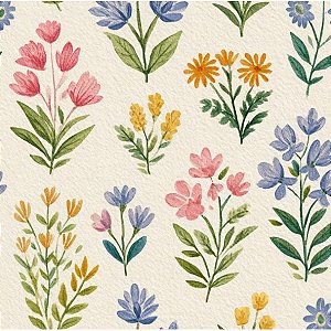 Tricoline Digital Flores do Campo VA, 100%Alg, 50cm x 1,50mt