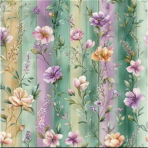Tricoline Digital Flores do Campo PL, 100%Alg, 50cm x 1,50mt