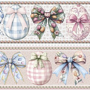 Tricoline Digital Barrado Páscoa Deluxe, 50cm x 1,50mt