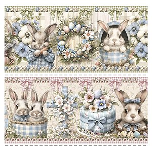 Tricoline Digital Barrado Páscoa Singela, 50cm x 1,50mt