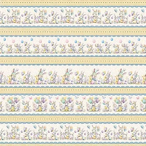 Tricoline Digital Barrado Páscoa 10, 100% Alg, 50cm x 1,50mt